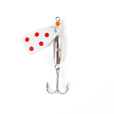 Jake's Lures Stream-A-Lure White Red Dots 5g