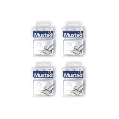 4 x 10 Mustad Ryder-Haken - Hakengröße nach Wahl